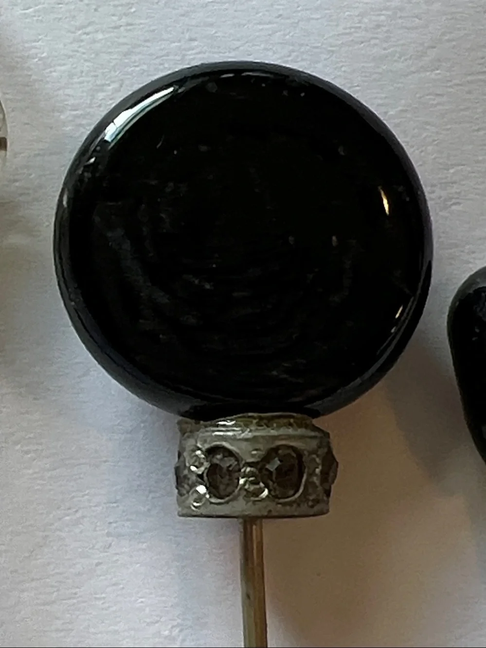 Antique spun glass plus other Victorian hat pins